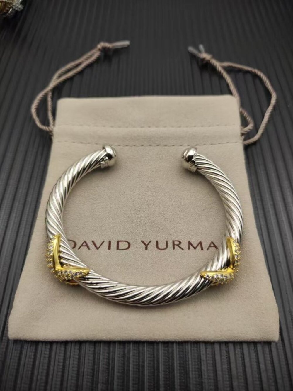 David Yurman Two-Tone X Bracelet 7mm